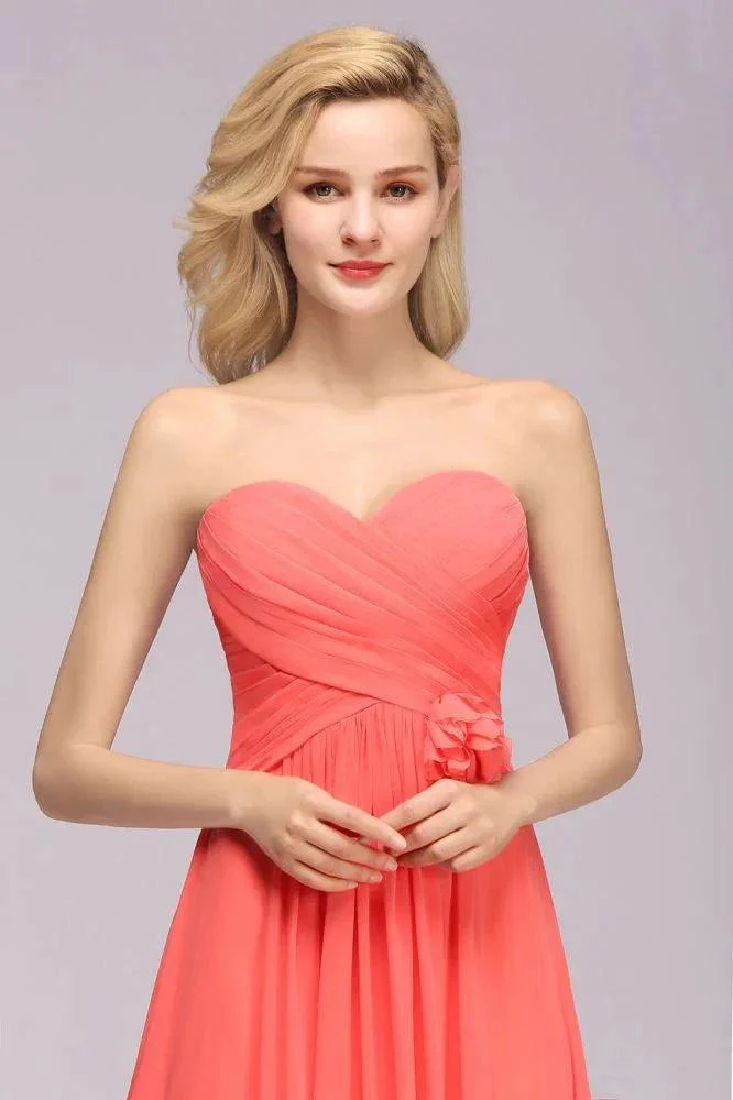 Sweetheart Sleeveless Ruffle Evening Swing Dress Chiffon aline Bridesmaid Dress - Image 8