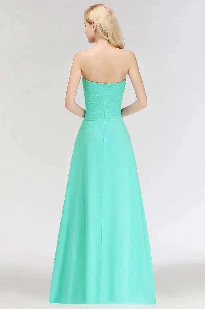Sweetheart Strapless Floor Length Ruffles Top Bridesmaid Dress - Image 2