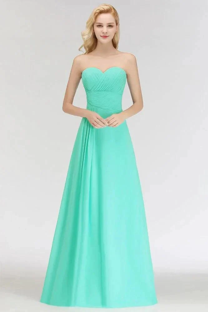 Sweetheart Strapless Floor Length Ruffles Top Bridesmaid Dress - Image 4