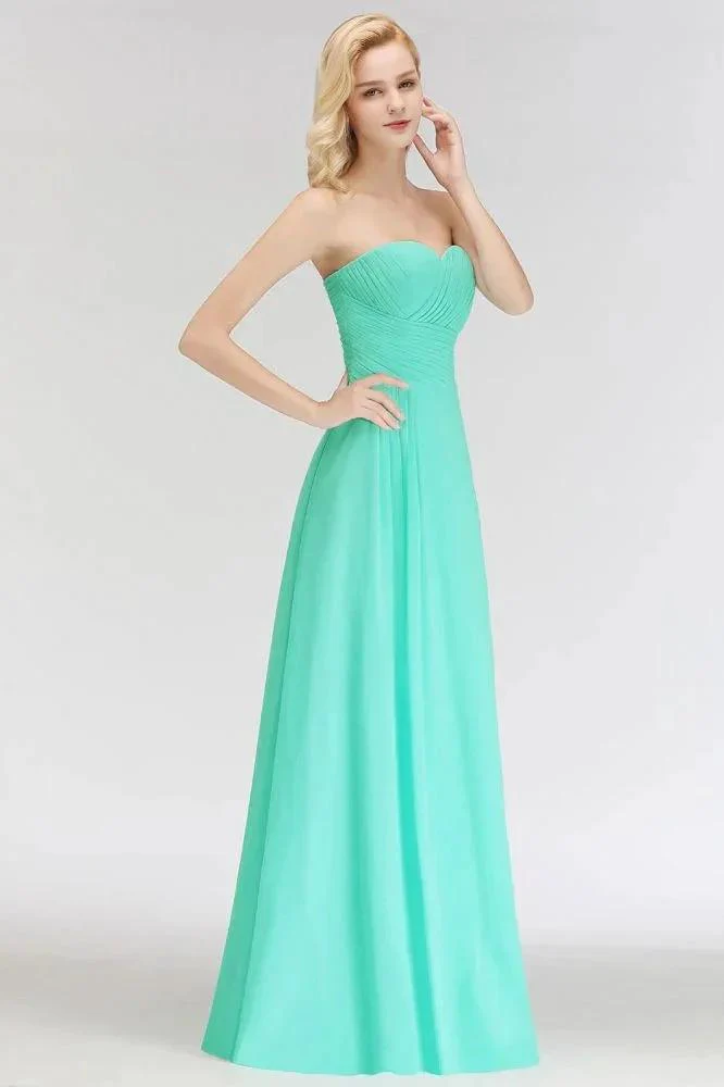 Sweetheart Strapless Floor Length Ruffles Top Bridesmaid Dress - Image 5
