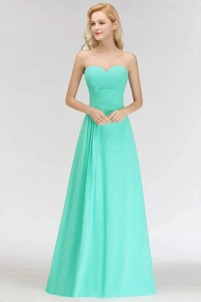 Sweetheart Strapless Floor Length Ruffles Top Bridesmaid Dress - Image 6