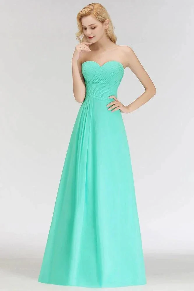 Sweetheart Strapless Floor Length Ruffles Top Bridesmaid Dress - Image 7