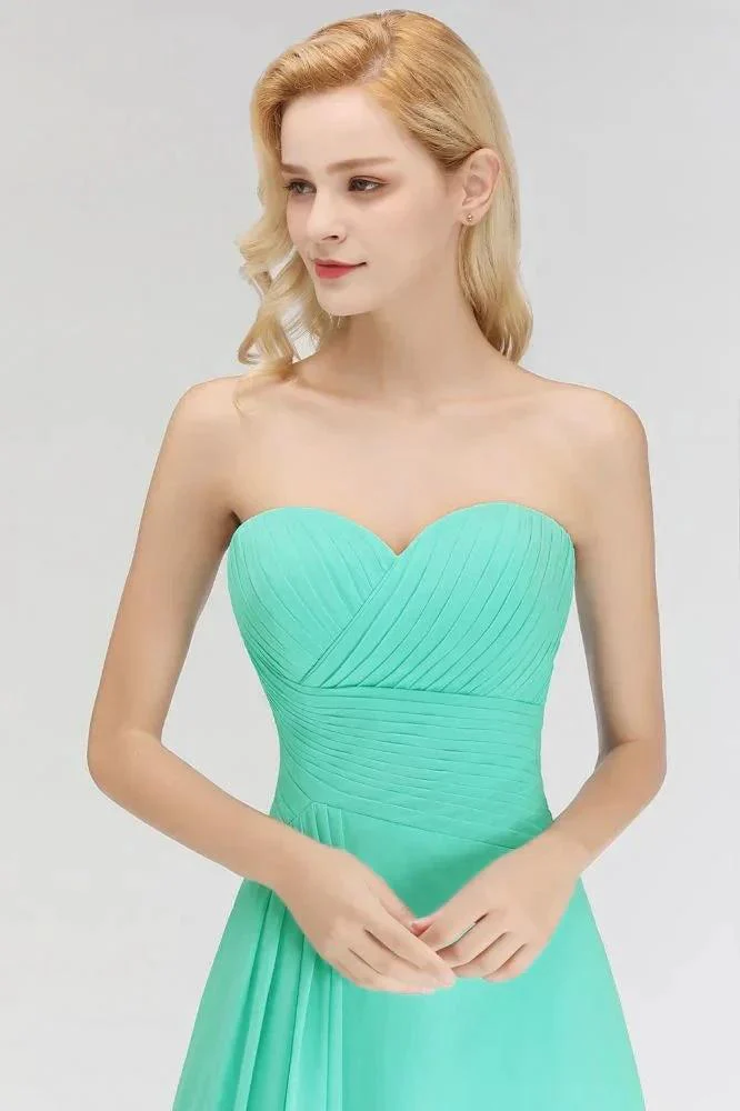 Sweetheart Strapless Floor Length Ruffles Top Bridesmaid Dress - Image 8
