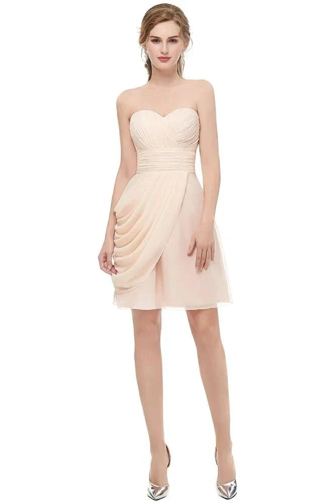 Sweetheart Strapless Ruffles Chiffon Aline Short Homecoming Dress - Image 3