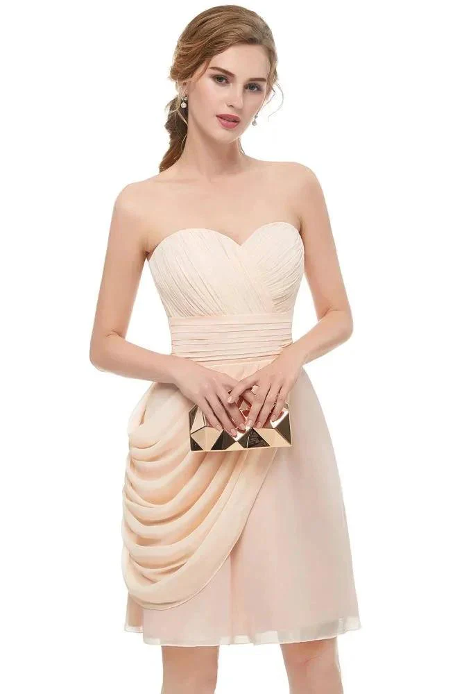 Sweetheart Strapless Ruffles Chiffon Aline Short Homecoming Dress - Image 4