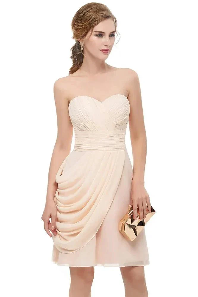 Sweetheart Strapless Ruffles Chiffon Aline Short Homecoming Dress - Image 5