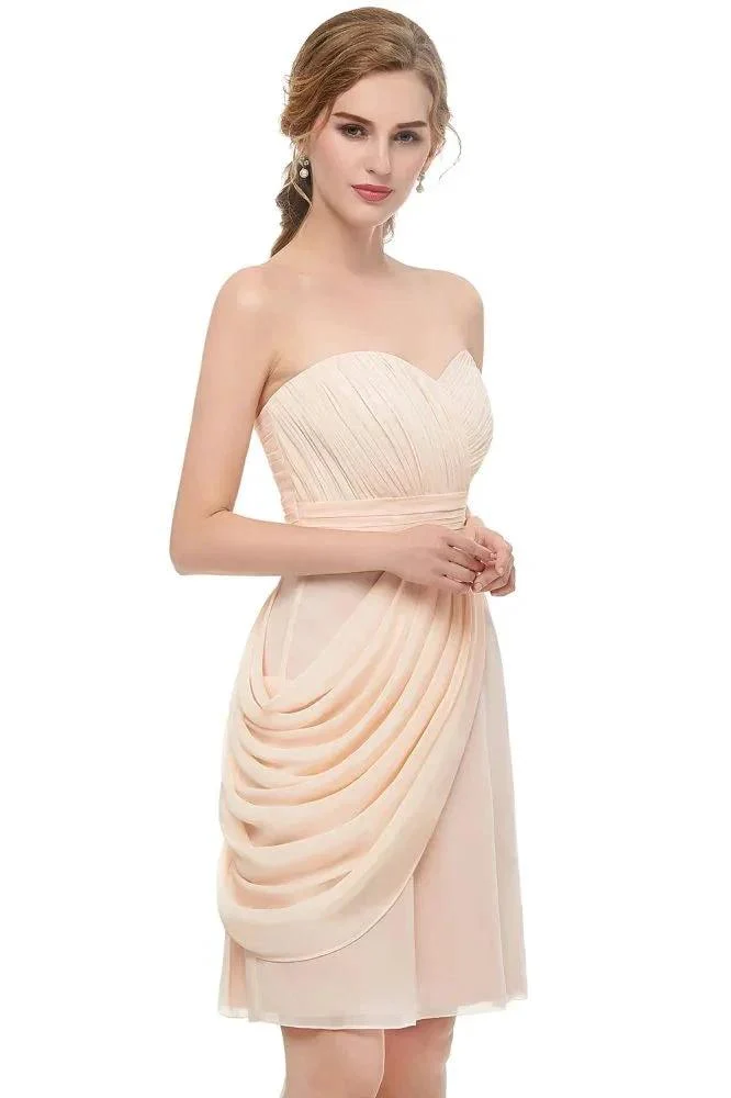 Sweetheart Strapless Ruffles Chiffon Aline Short Homecoming Dress - Image 6