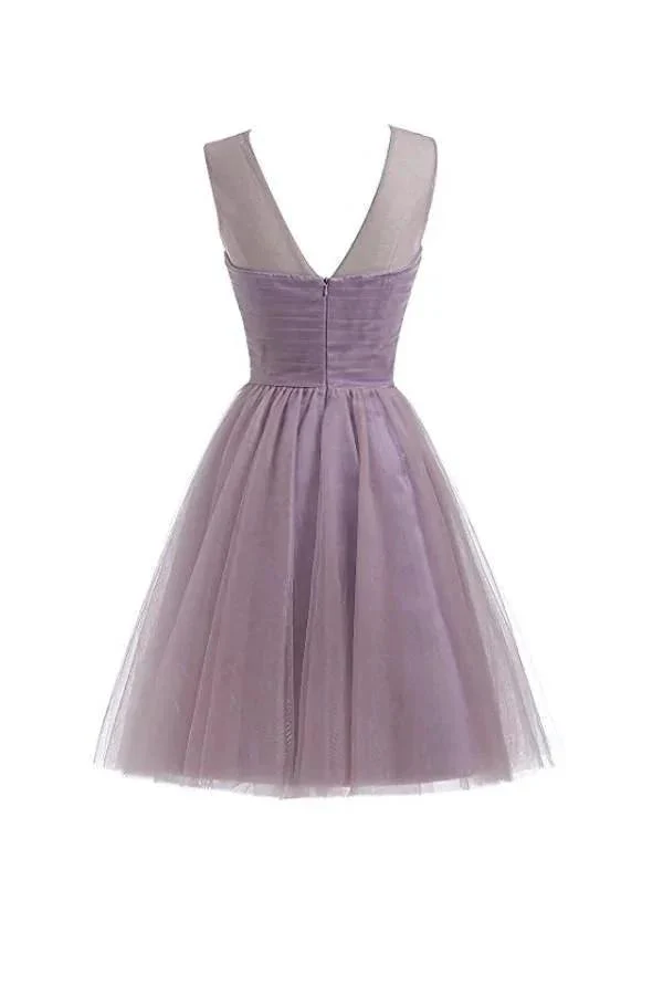Sweetheart Tulle Light Purple Homecoming Dresses Short Prom Dresses PG069 - Image 2
