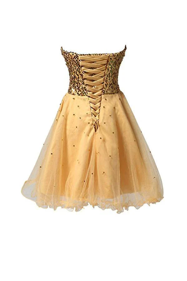 Sweetheart Tullle Sequins Homecoming Dress Short Prom Gown PG085 - Image 2