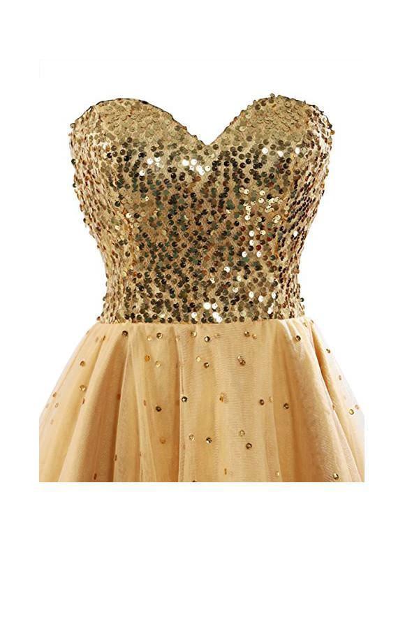 Sweetheart Tullle Sequins Homecoming Dress Short Prom Gown PG085 - Image 3