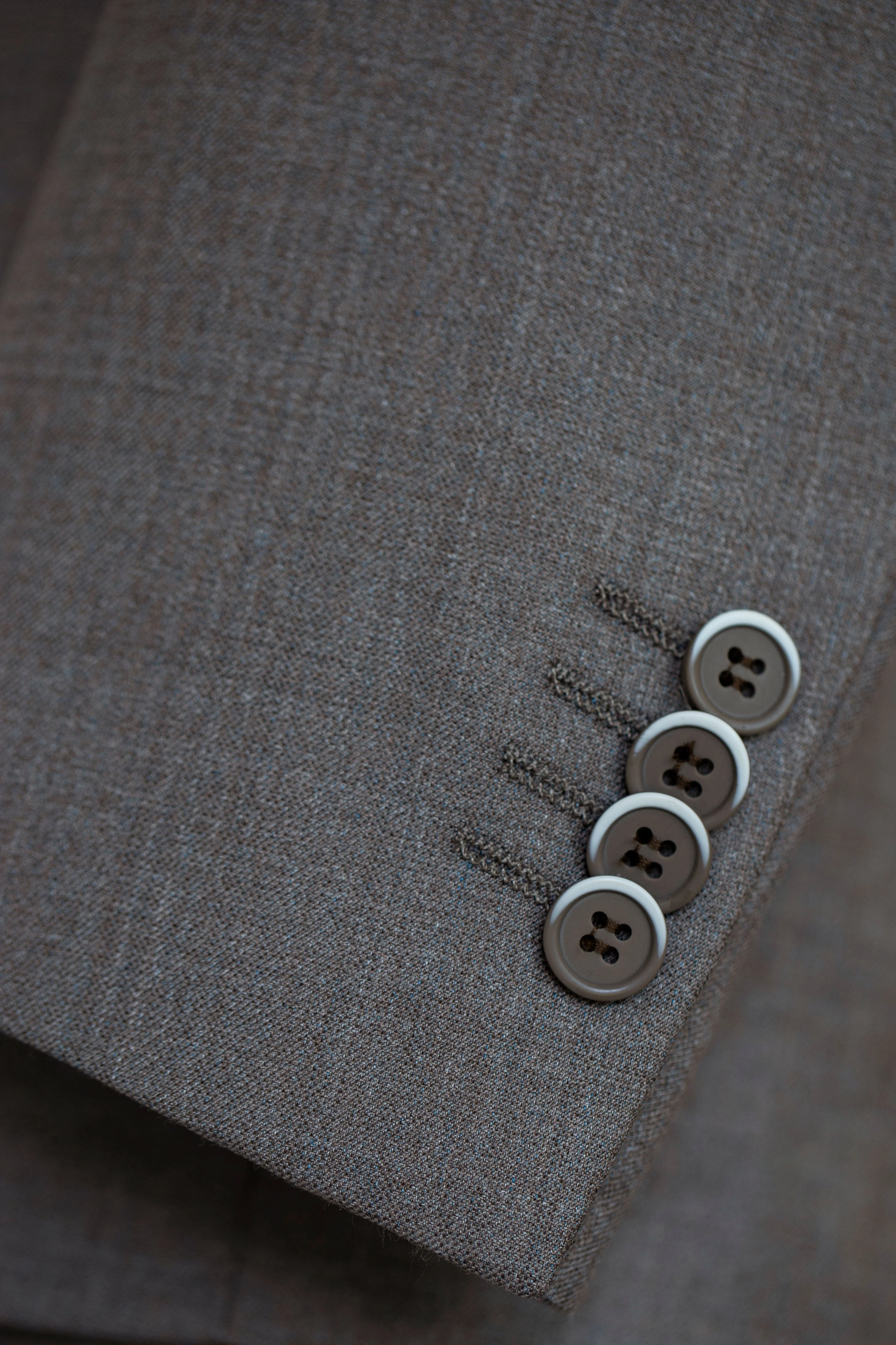 Taupe Wool 3 Piece Wedding Suit For Groom And Groomsmen Tailored Fit - Image 3