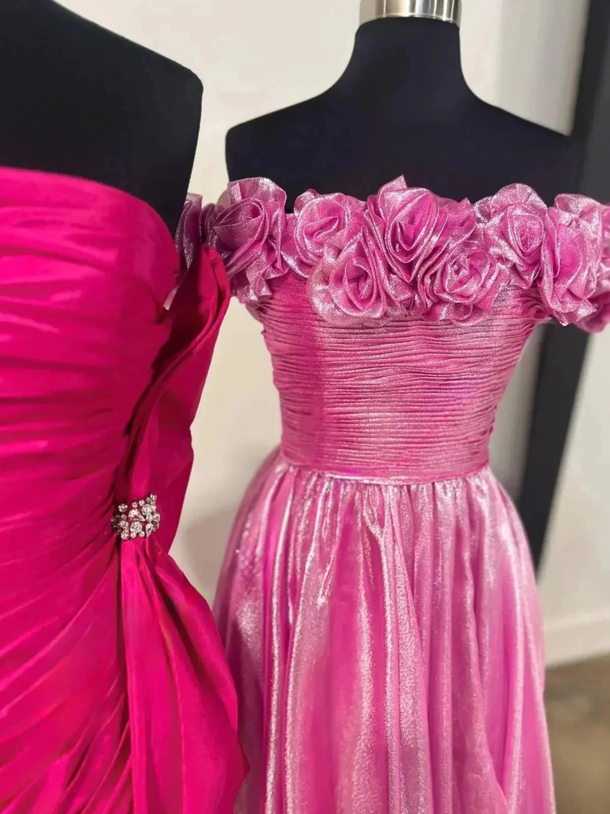 Teodora | Royal Blue Off the Shoulder A-Line Prom Dress with  3D Floral - Image 9