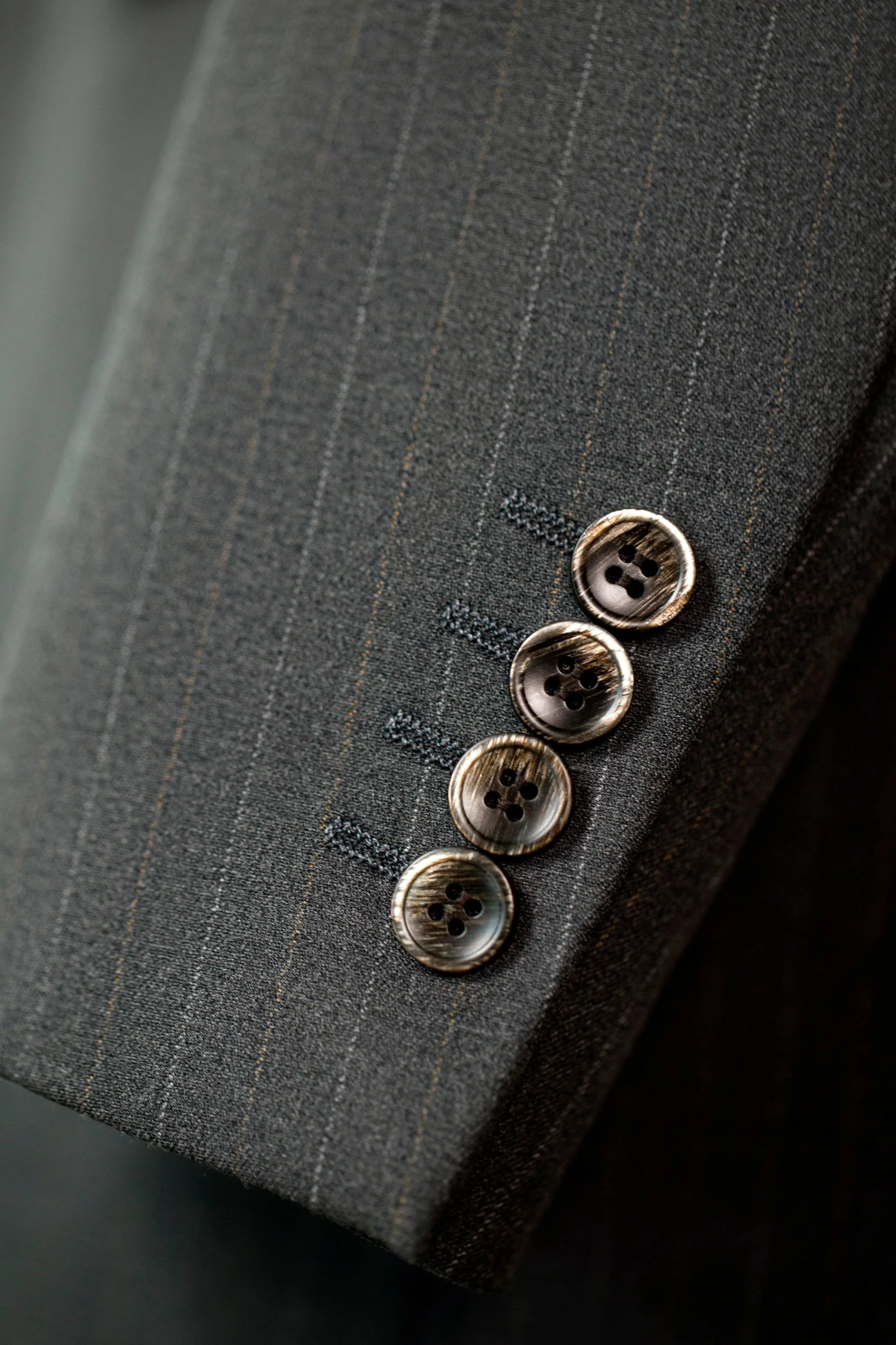 Three Piece Pinstripe Wool Suit for Groom and Wedding Events - Image 3