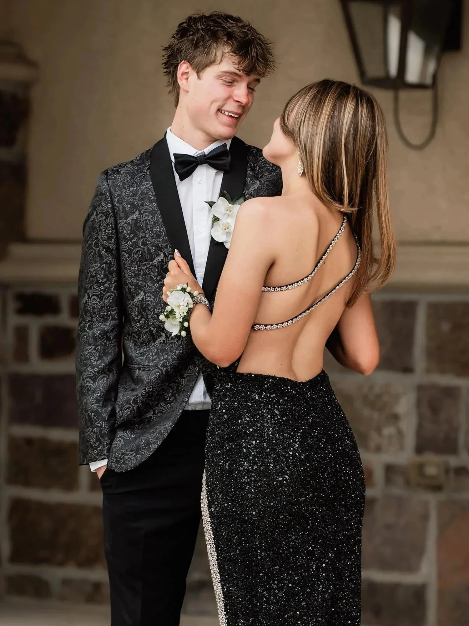 Tove | Orange One Sholder Sequins Mermaid Prom Dresses with Slit - Image 3