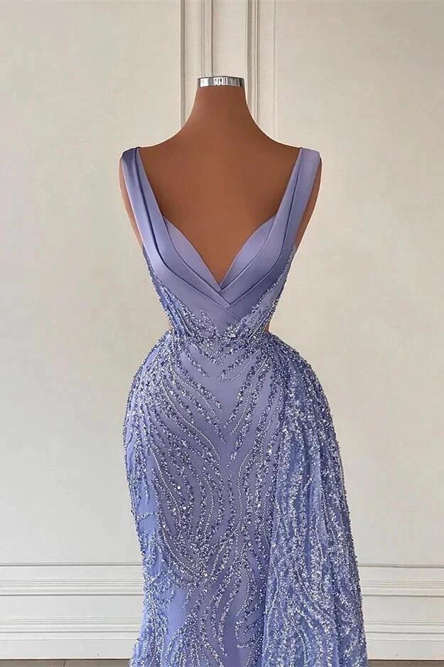 Trendy Floor Length Sleeveless Mermaid Satin Prom Dress - Image 2