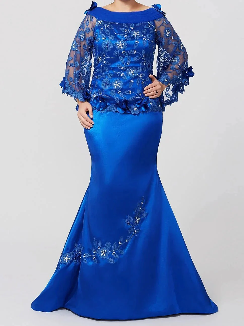 Trumpet/Mermaid Mother of the Bride Dresses with Applique & Sequins - Image 3