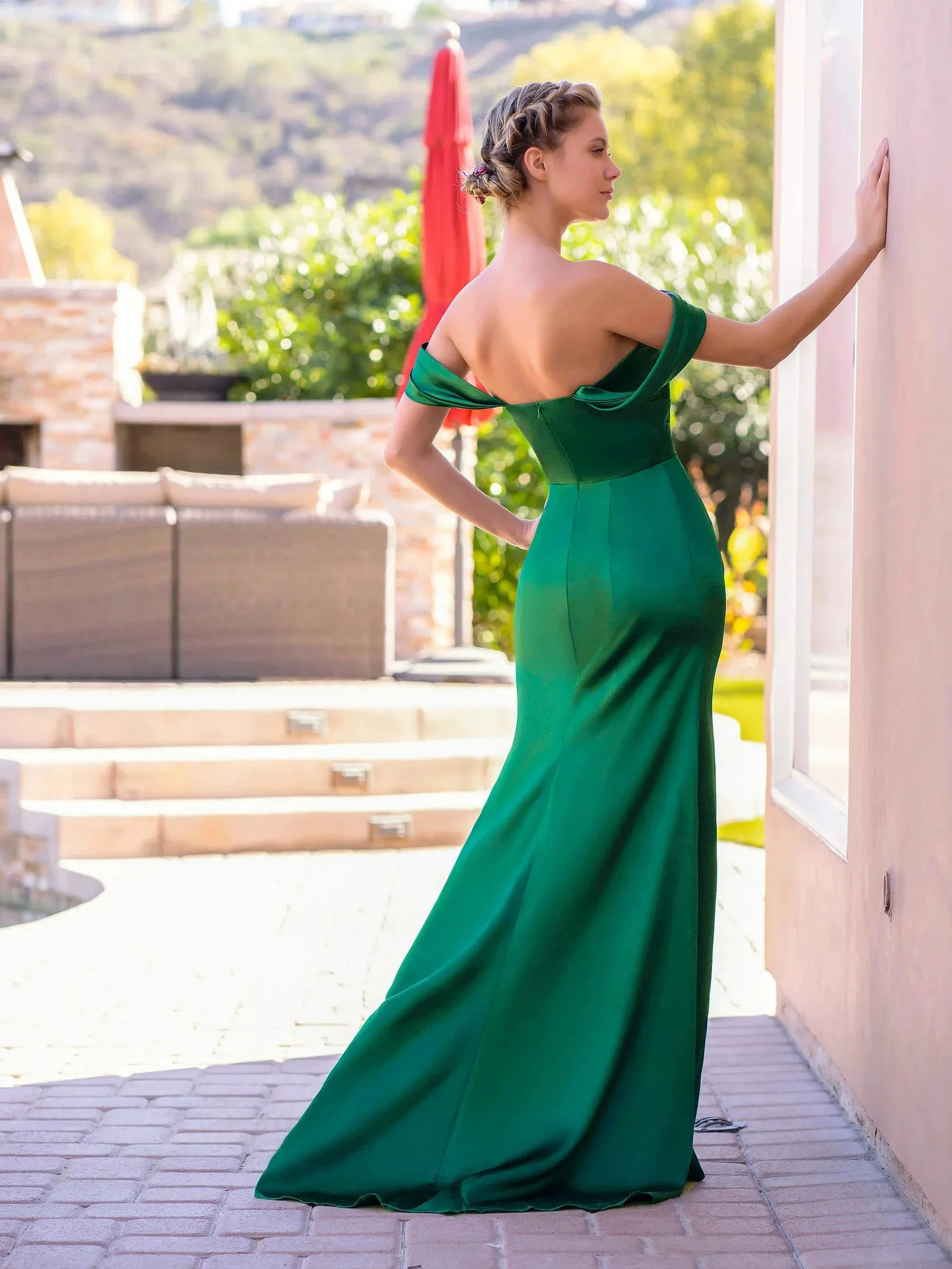 Trumpet/Mermaid Off-the-Shoulder Satin Evening Dress - Image 2
