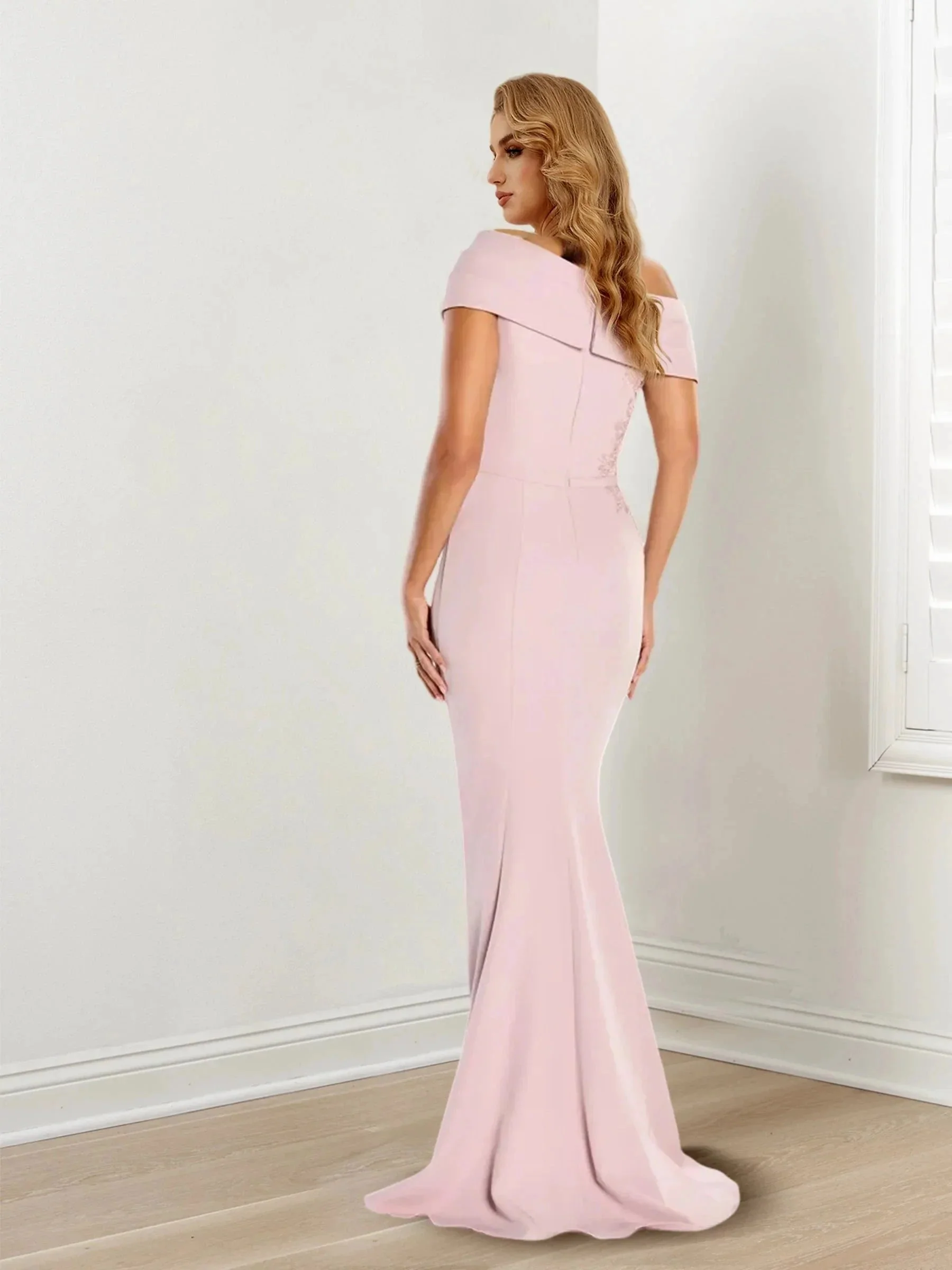Trumpet/Mermaid One-Shoulder Long Sleeves Mother of the Bride Dresses With Lace - Image 2