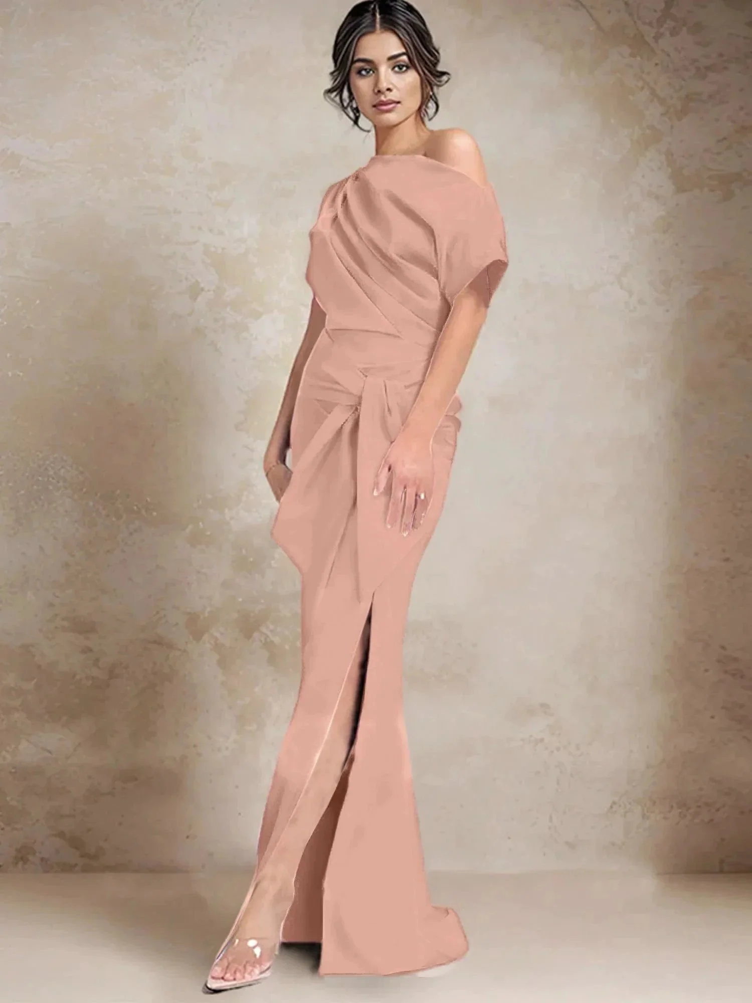 Trumpet/Mermaid One-Shoulder Mother of the Bride Dresses with Split Side - Image 17