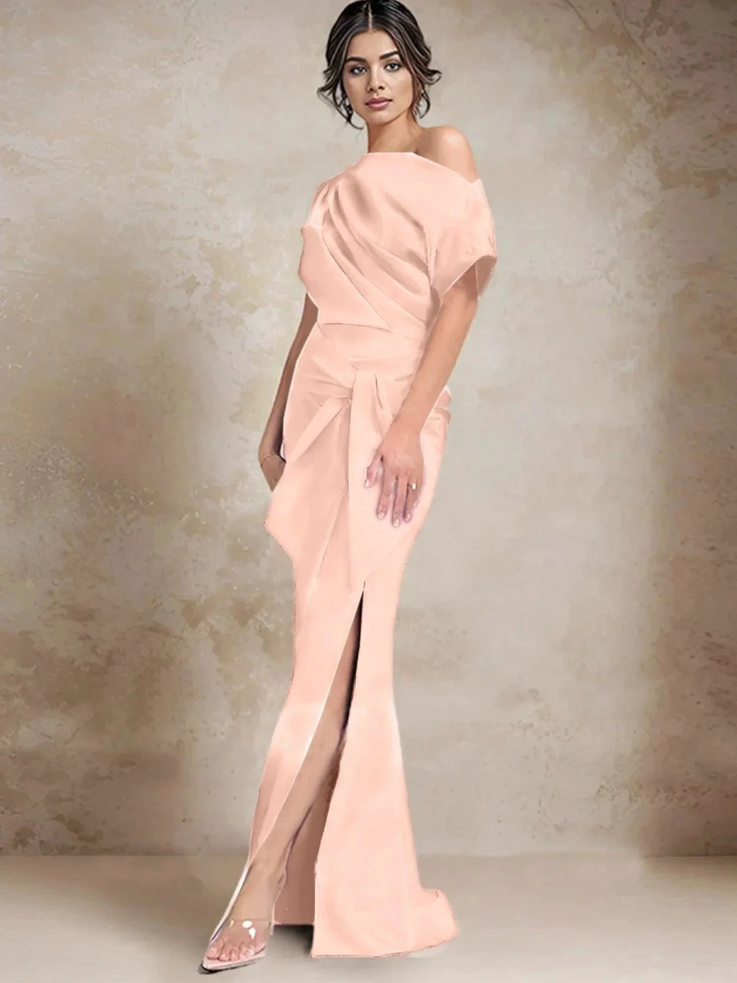 Trumpet/Mermaid One-Shoulder Mother of the Bride Dresses with Split Side - Image 5