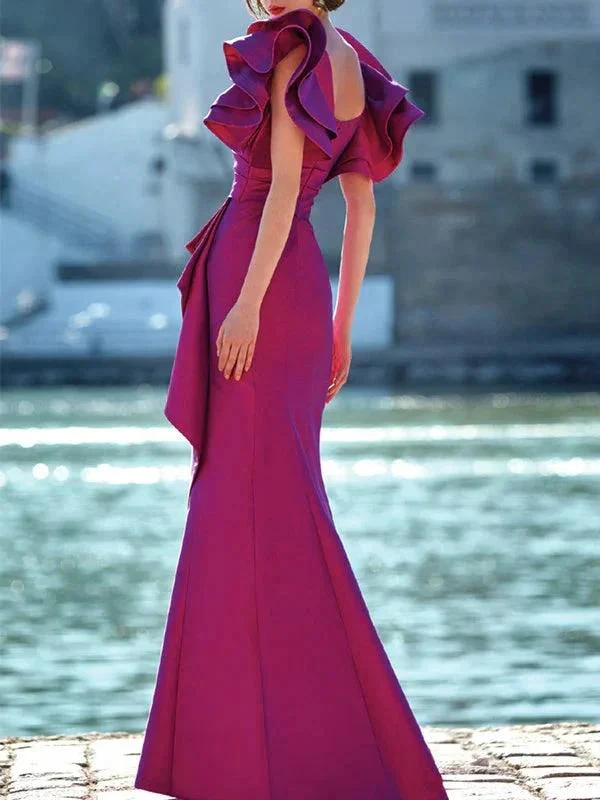 Trumpet/Mermaid V-Neck Floor-Length Mother of the Bride Dresses - Image 2