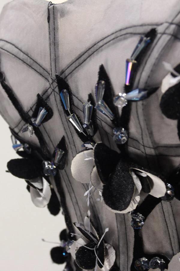 Tulle Gray Short Prom Dress Homecoming Dress Coktail Dress PG130 - Image 3