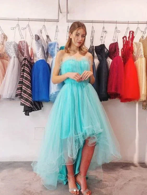 Tulle High Low Prom Dresses Sweetheart Evening Dresses Y5687 - Image 2