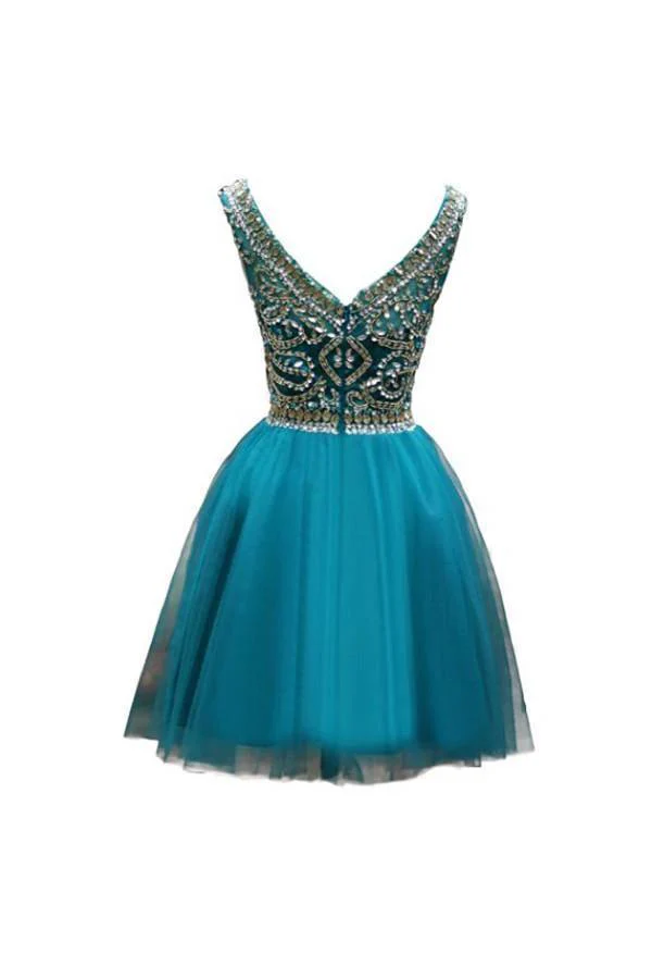 Tulle Scoop Neckline A Line Homecoming Dresses Prom Dresses PG050 - Image 2
