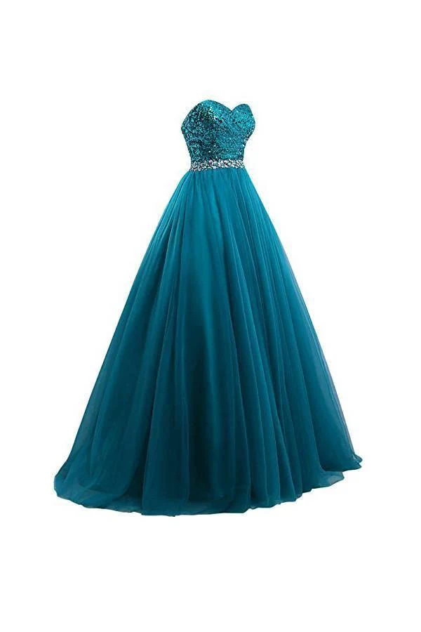 Tulle Sequin Ball Gown Prom Dresses Evening Gown PG254 - Image 2