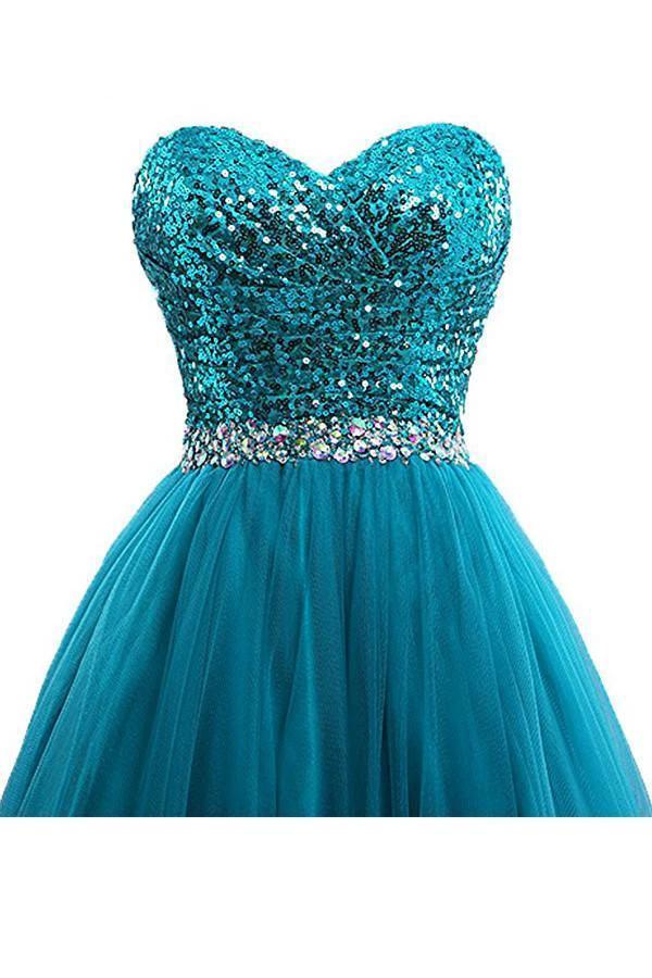 Tulle Sequin Ball Gown Prom Dresses Evening Gown PG254 - Image 3