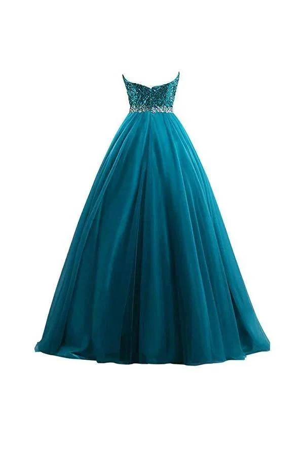 Tulle Sequin Ball Gown Prom Dresses Evening Gown PG254 - Image 4