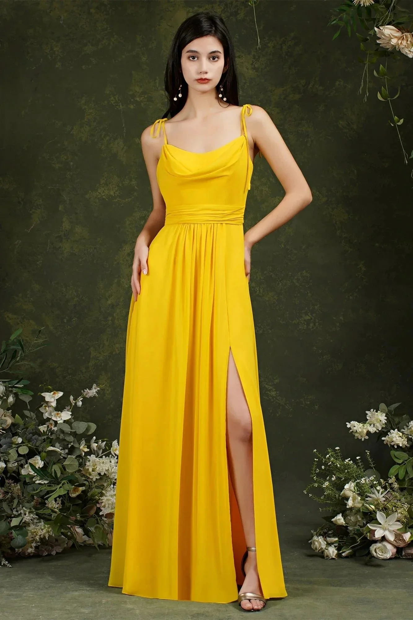 Tulle Spaghetti strapes Aline Split Front Prom dress - Image 10