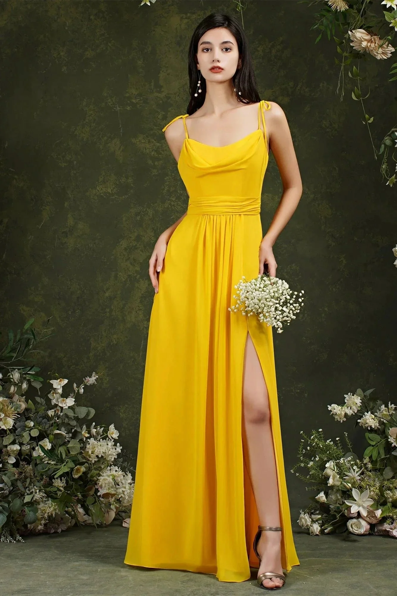 Tulle Spaghetti strapes Aline Split Front Prom dress - Image 7