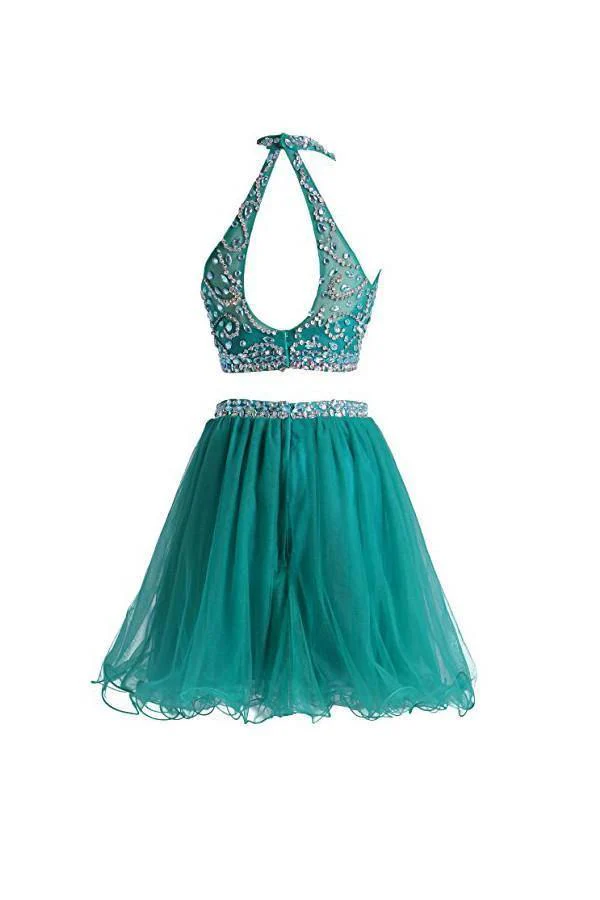 Two Pieces Tulle Short with Beaded Homecoming Dresses  PG046 - Image 2