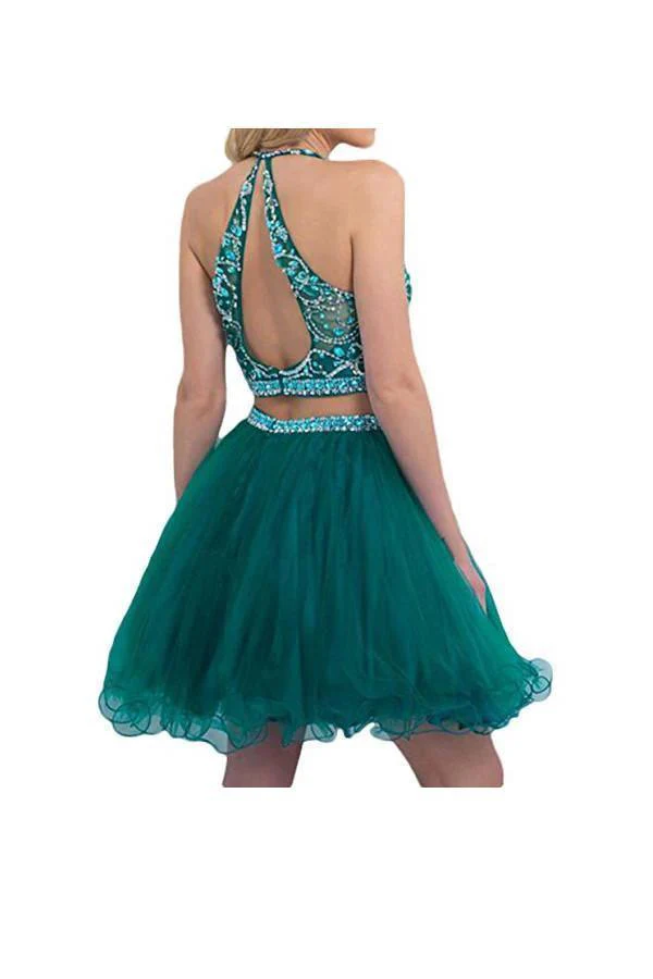Two Pieces Tulle Short with Beaded Homecoming Dresses  PG046 - Image 3