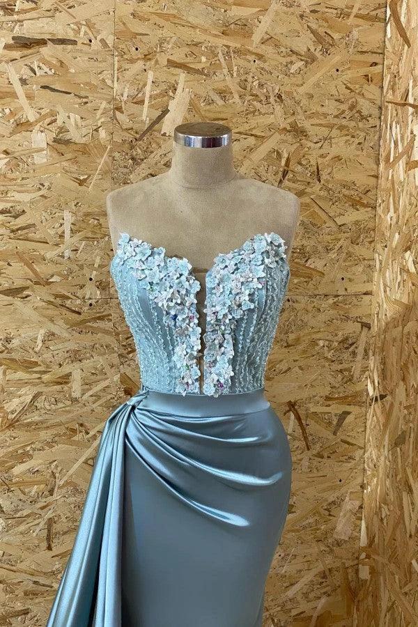 Unique Long Sweetheart Mermaid Prom Dress with Appliques Lace - Image 2