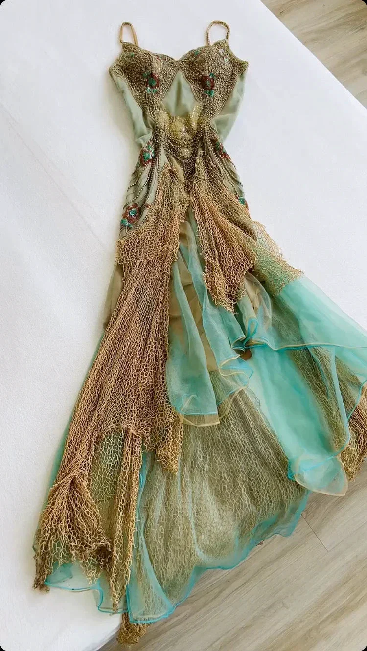 Unique Off The Shoulder Chiffon Tulle Prom Dress Long Mermaid Evening Dress Y8301 - Image 4