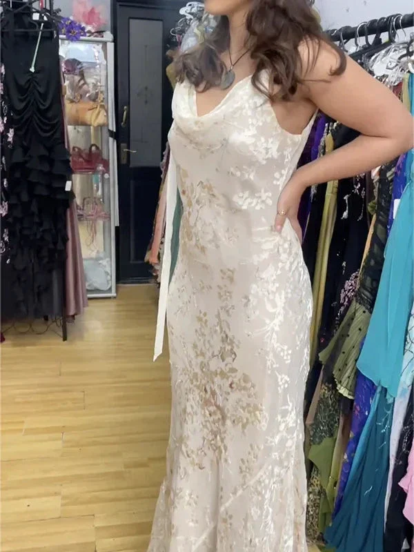 Unique Satin Print Mermaid Prom Dress Long Evening Dress Y8307 - Image 2