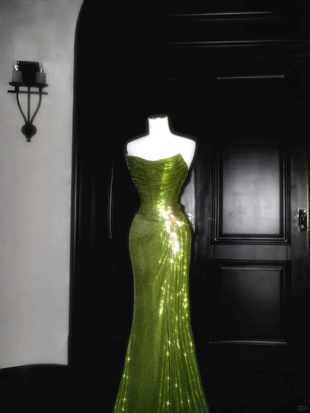 Unique Strapless Green Sequin Prom Dress Long Mermaid Evening Dress Y8659 - Image 3