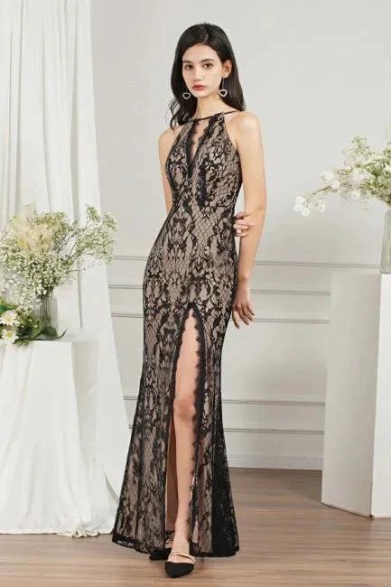Unique V-Neck Sleeveless Mermaid Front-Split Tulle Prom Dresses with Appliques - Image 8