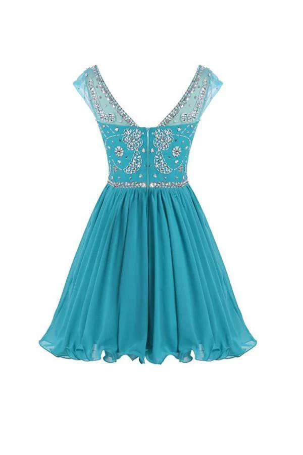 V-back Chiffon Short Prom Homecoming Dresses PG052 - Image 4