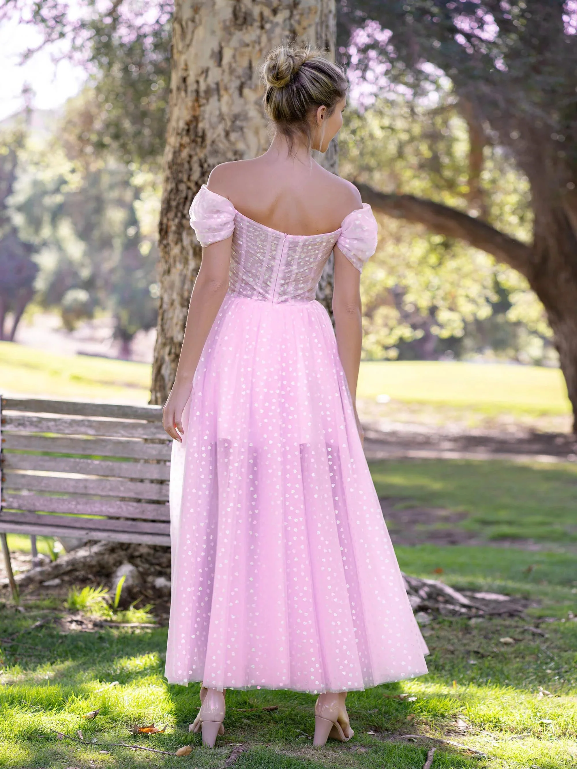 Sweetheat Neck Maxi Length Tulle Prom Dress - Image 2