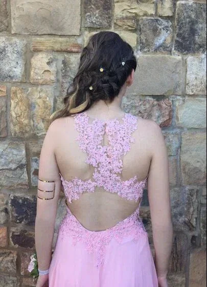 V-Neck Charming Appliques A-Line Prom Dress Long Evening Dress Y6447 - Image 2