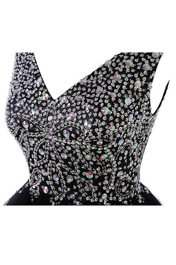 V-Neck Graduation Homecoming Dresses Beaded Tulle PG044 - Image 3