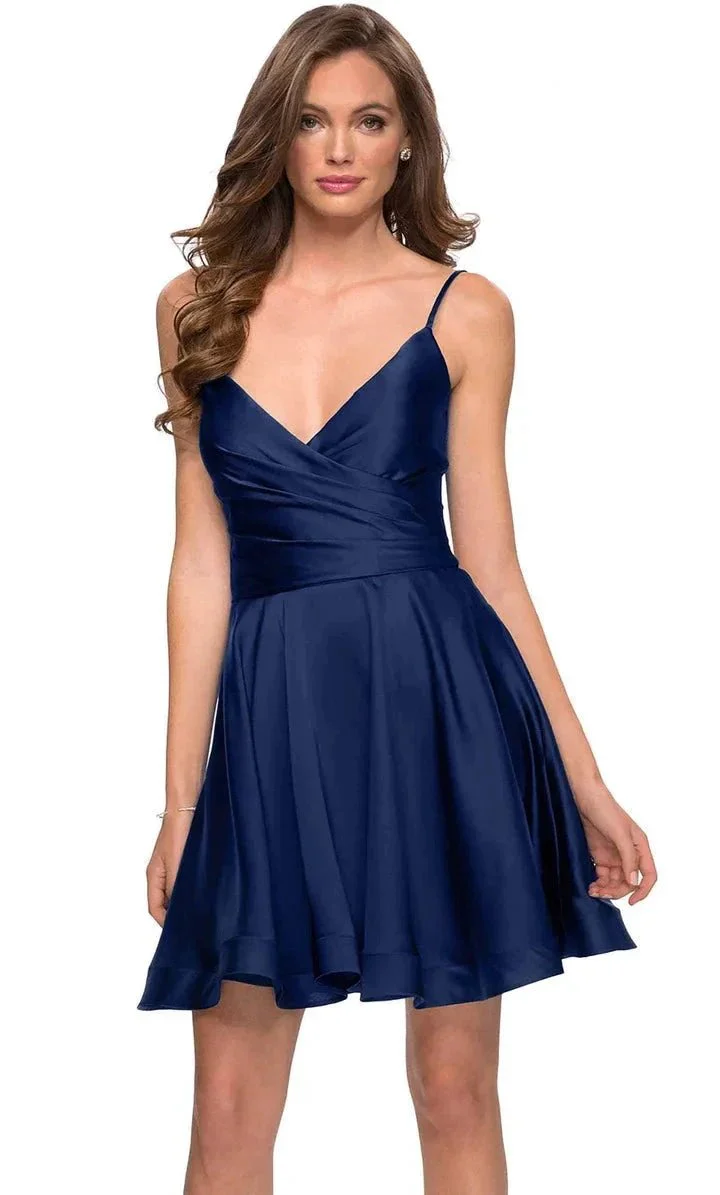 V-Neck Satin Homecoming Dress With Corset SYH73 - Image 6