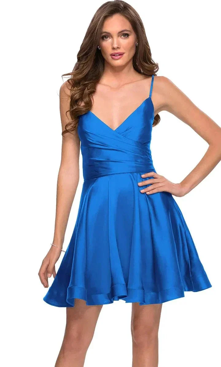 V-Neck Satin Homecoming Dress With Corset SYH73 - Image 7
