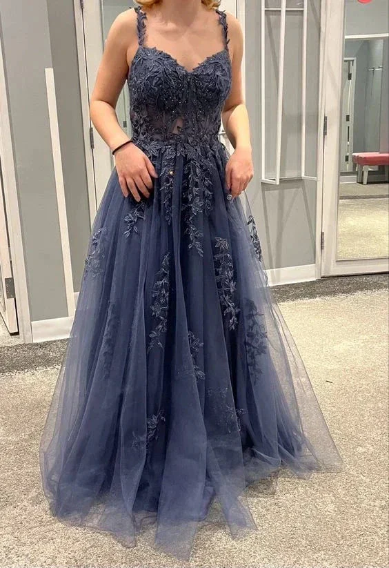 V-neck Sexy A-Line Evening Dress Applique Long Prom Dresses Wedding Guest Dress Y6785 - Image 2