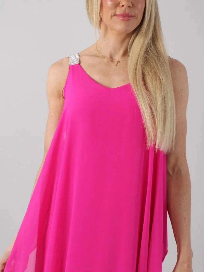 V-Neck Sleeveless Ankle-Length Mother of the Bride Dresses with Diamanté - Image 3