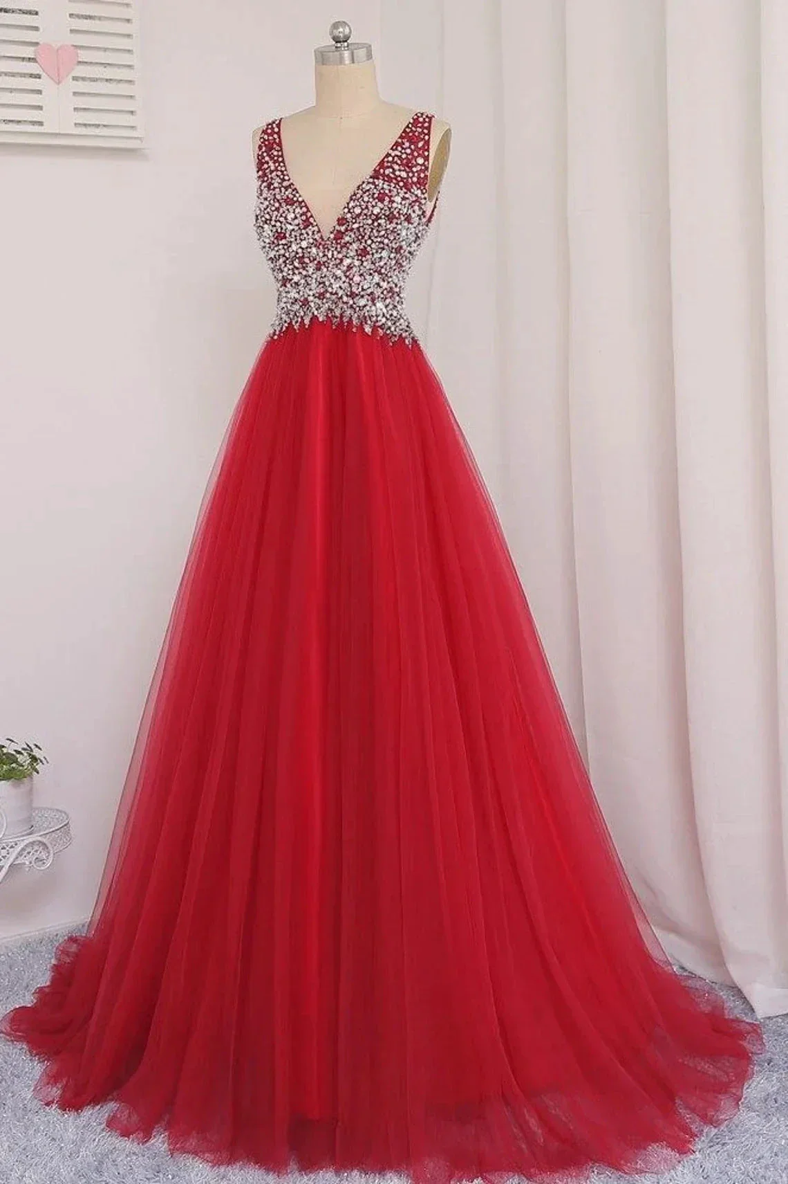 V Neckline Prom Dress Tulle Skirt Evening Dress Graduation Party Dress Formal Dress Dresses For Prom Special Occasion Dress Y792 - Image 2