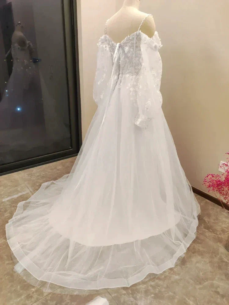 Vestido De Noiva Boho Lace Puffy Tulle Wedding Dresses Bridal Gowns Robe De Mariée Vestidos De Novia - Image 5